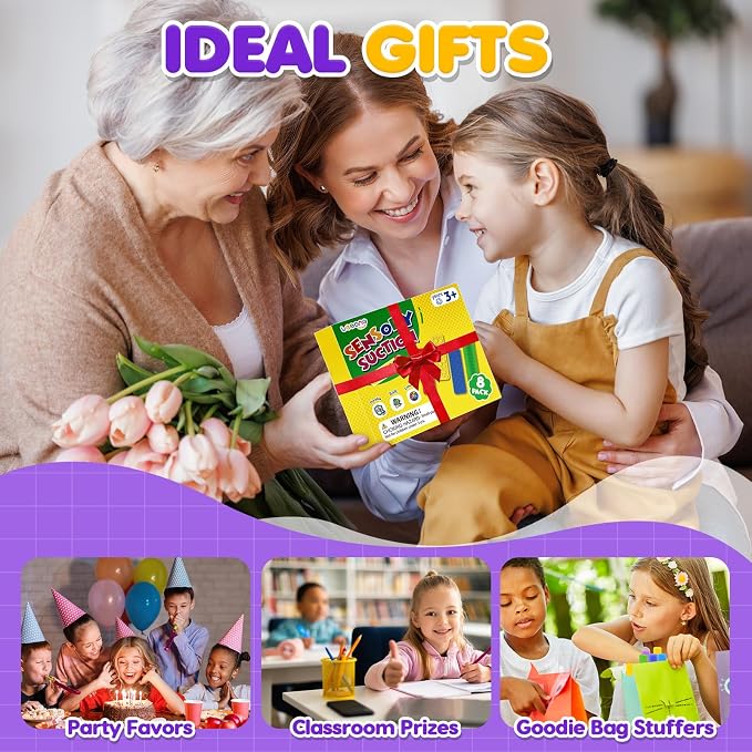 Sensory Fidget Toys Kids Adults: 8 Pack Suction Toys for Autism Calming | Sensory Stickers for Stress Relief - Fidget Strips for Classroom Office Desk - Special Education Classroom Prizes Must Haves