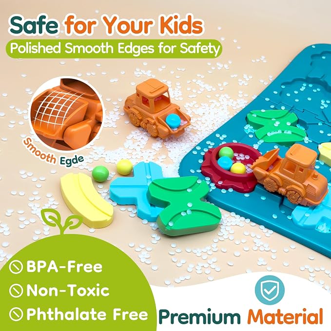 Bonitoto STEM Board Game Logical Road Builder Maze Toy for Kids Ages 3-8 | 42 Pcs Montessori Educational Puzzle, Develops Logical Thinking for Preschool Classroom Learning, Birthday Gift for Ages 4-8