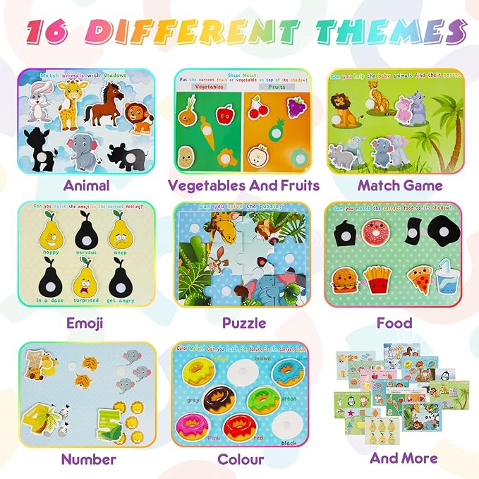 TOY Life Busy Book Preschool Learning Activities Toddler Busy Book with 32 Pages Autism Sensory Learning Materials Preschool Montessori Learning Toys for Kids 3+ Quiet Books for Boys and Girls
