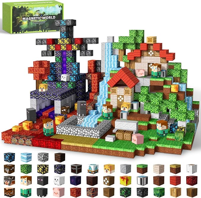 Intoypad 150PCS Magnetic Blocks, Magnetic Building Tiles STEM Toys for Kids | Creative 0.8in Magnetic Building Block Set with 150 Pieces, Magnet Cube Game STEM Learning Toy for Boys and Girls Ages 3+