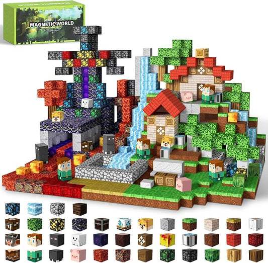 Intoypad 150PCS Magnetic Blocks, Magnetic Building Tiles STEM Toys for Kids | Creative 0.8in Magnetic Building Block Set with 150 Pieces, Magnet Cube Game STEM Learning Toy for Boys and Girls Ages 3+