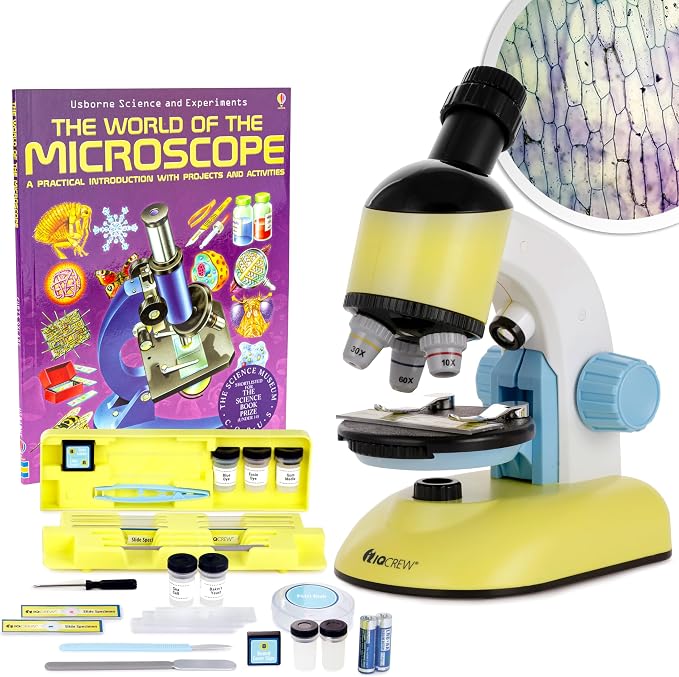 AmScope M44-KT-WM 200X Compound Starter Microscope Kit w/Dual | 100X-1200X Magnification Range Compound Biological Microscope Built-In LED Illumination Built-In Condenser