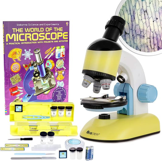 AmScope M44-KT-WM 200X Compound Starter Microscope Kit w/Dual | 100X-1200X Magnification Range Compound Biological Microscope Built-In LED Illumination Built-In Condenser