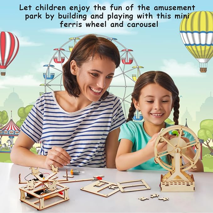 Poraxy 4 in 1 STEM Kits for Kids Age 8-10, Science Kits Building Projects for Kids, STEM Toys for Boys Girls Age 8-13, 3D Puzzles Educational Craft 8-12, Birthday Gifts for 6 7 9 10 11 12 13 Year Old