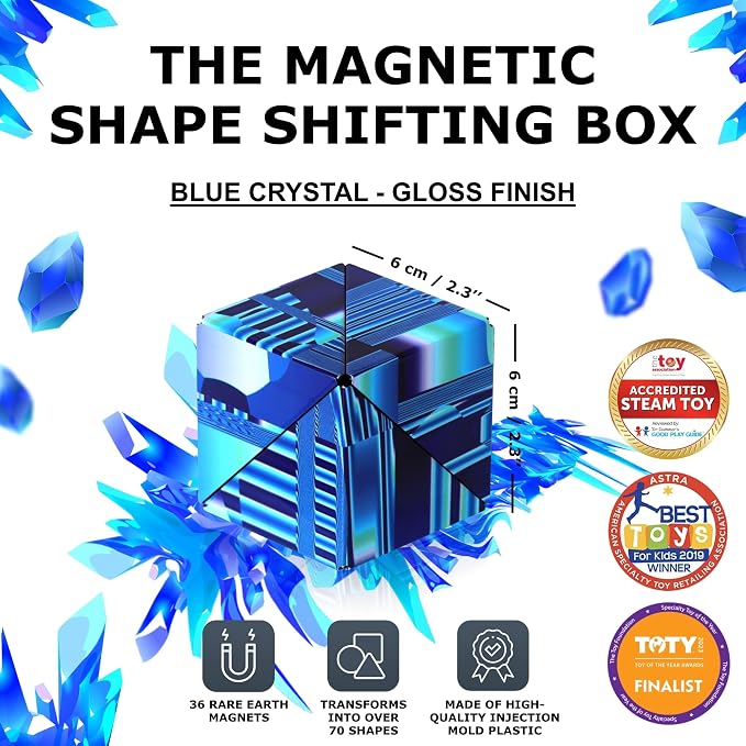 Shashibo DODECA Magnetic Puzzle Cube, Stress Relief Fidget Toy | 100+ Possible Shapes, Sensory Fidget Toy For Adults & Kids, Fun Shape Shifting Puzzle Box For All Ages