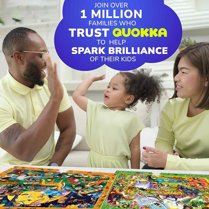 100 Piece Puzzles for Kids Ages 4-6 - 4 Jigsaw Kids Puzzles Ages 4-8 | Search and Find Observational Nocturnal Life - Educational Kids Puzzles Ages 8-10 - Learning Toys for Children 5-8