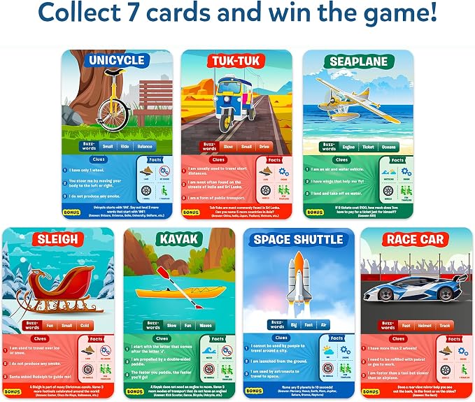 Skillmatics Guess in 10 – Things that Go, Educational & Trivia Card Game