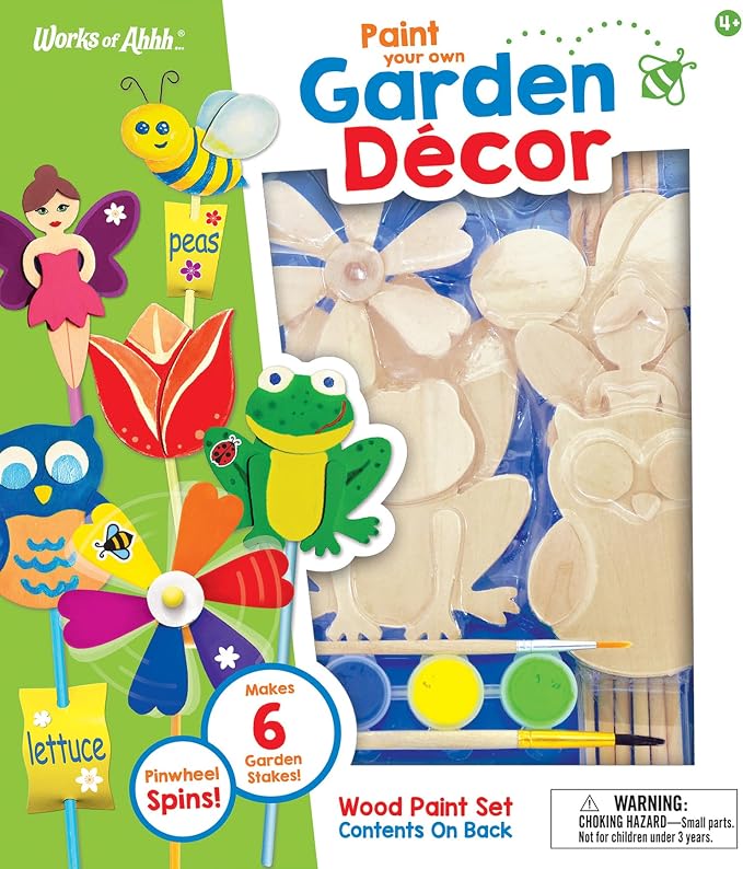 Garden Decor Wood Paint Kit - Wood Craft Kit, Educational, Fun - Ages 4+