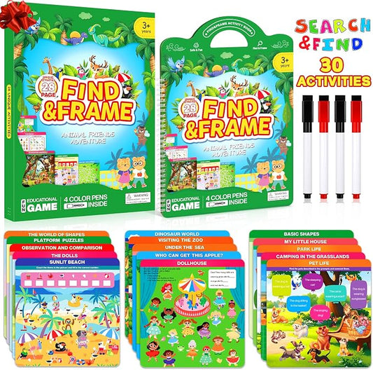 Search and Find Activity Books for Kids Ages 3-5, Toddler Toys Travel Games | Kids Busy Book for Car Airplane Road Trip Essentials, Perfect Easter Christmas Birthday Gift, Preschool Learning Activities