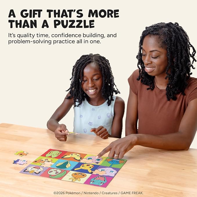 Buffalo Games - Pokémon - 4 Pack 500 Piece Puzzles for Kids Ages 3-6+ | Made in USA, Includes Poster, Giftable Display Box, Frameable Art