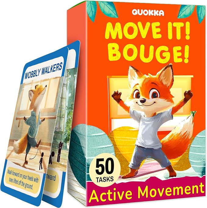 Active Movement Game for Kids Ages 6–8 - Educational Card Game | Animal-Themed Card Set with 50 Movement Tasks for Indoor and Outdoor Brain Breaks, Home and Classroom Activities