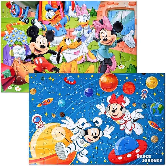 Kids Puzzles,2 Packs 60 Piece Puzzles for Kids Ages 4-8,Outdoor/Travel Puzzle with Small Box and Independent Storage Bag,L16.2 x W‌10.6 Inch