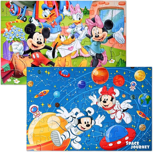 Kids Puzzles,2 Packs 60 Piece Puzzles for Kids Ages 4-8,Outdoor/Travel Puzzle with Small Box and Independent Storage Bag,L16.2 x W‌10.6 Inch