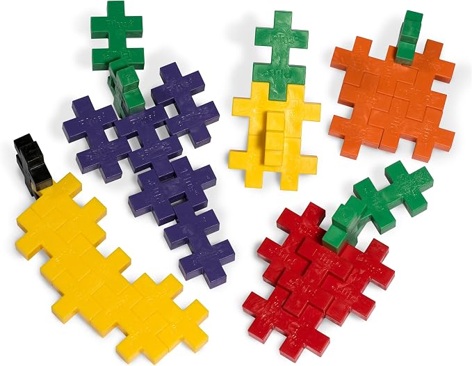 PLUS PLUS Big 15 Piece Basic Mix Tube - Large Building Blocks for Toddlers | Quiet Stem Toys for Toddlers, Prek Classroom Essentials, Waffle Blocks Jumbo, Stem Bins for Classroom, Sensory Bins