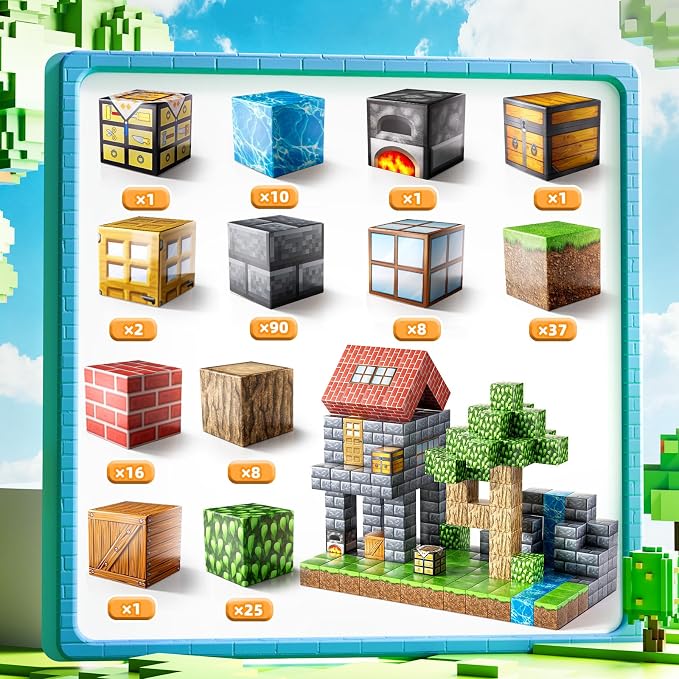 Magnetic Blocks Toys for Kids, 200PCS Magnetic Building Blocks, STEM Montessori Sensory Stacking Toy for Boys Girls Age 3 4 5 6 7 8 9 10, Christmas Birthday Gifts for Boys and Girls Age 3+