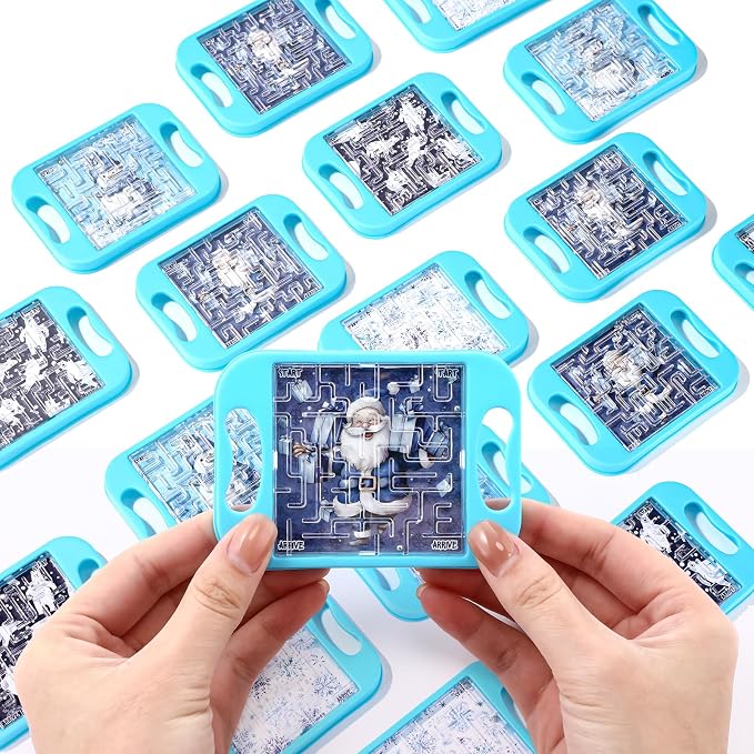 JellyArch 36 Pcs Mini Maze Puzzle Bulk Small Handheld Cube,Winter | Educational Handheld Travel Game, Classroom Exchange Return Gifts, Brain Teaser for Students and Adults, Portable Puzzle Set
