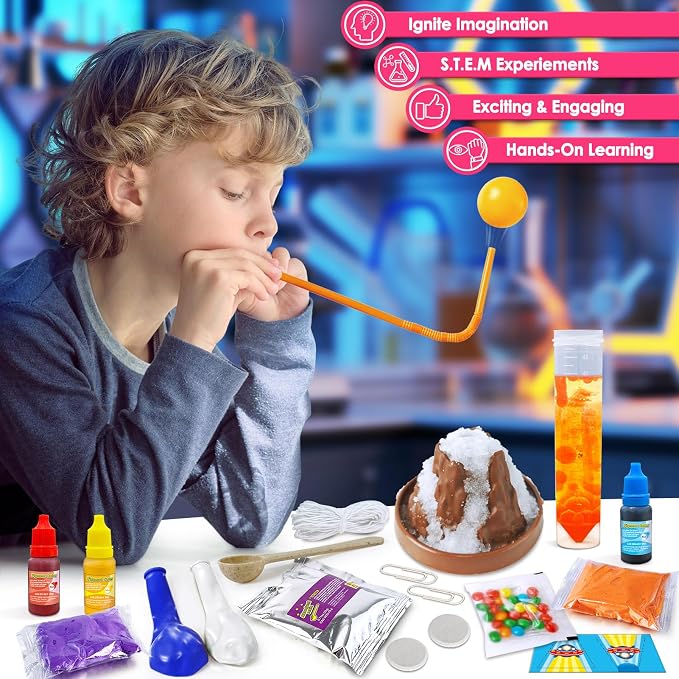 UNGLINGA Science Kits for Kids with 50 Experiments Chemistry Set