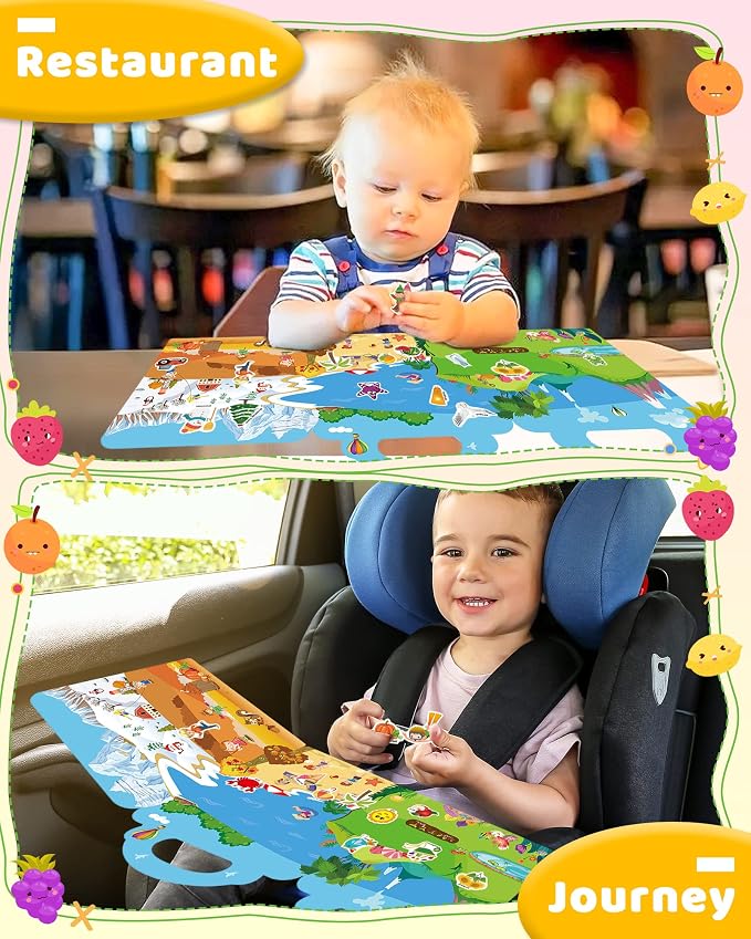 Benresive Reusable Sticker Book for Toddlers, Travel Stickers for Kids | Toddler Travel Activities Toys, Birthday Gifts for Boys & Girls, Airplane Travel & Road Trip Essentials Kids