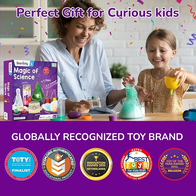 Smartivity Magic Science Kit for Kids Ages 4, 5, 6, 7, 8 Years | 50+ Amazing Science Experiments I Birthday Gifts for Boys & Girls | I Educational Toy for Kids Age 4-8 Years Old | 50+ Amazing Science Experiments | Educational STEM Toy | Birthday Gift f...
