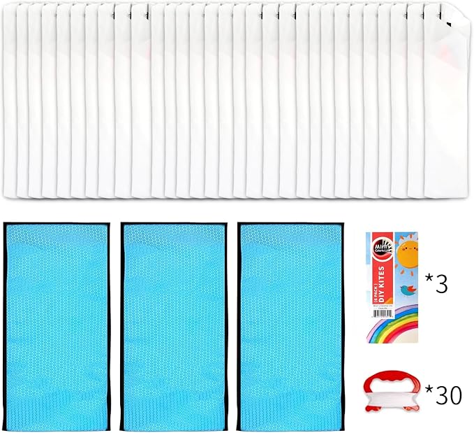 DIY Kites for Kids Kite Making Kit, Decorating Coloring Kite Party Pack | 35"*35" White Diamond Kites Kits Bulk for Boys and Girls
