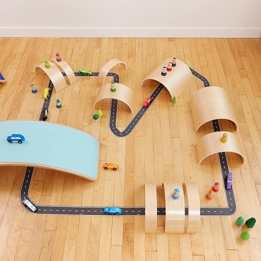 ECR4Kids Wooden Tunnels and Arches, Block Play, Natural, 10-Piece | Durable hardwood, GREENGUARD Gold Certified, 2 years +, 4 sizes, STEM learning & motor skill development, classroom/playroom