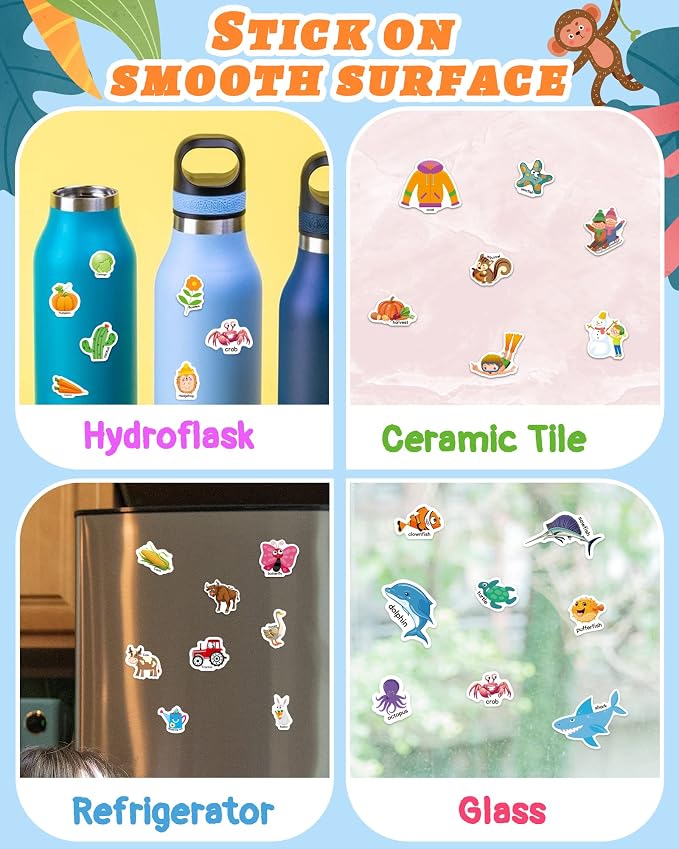 Benresive Reusable Sticker Book for Toddlers, Stickers for Kids, Travel Toy | Toddler Toys, Boys Girls Birthday Gifts, Airplane & Road Trip Essentials Kids, No Mess Waterproof Toddler Crafts Activities