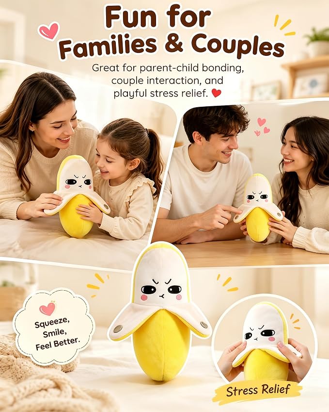Musical Sensory Plush Toys,Touch Interactive Fruit Doll with Sounds | Magic Touch Soft Banana music toy, Dual Play Modes Educational Baby Toy, Parent-Child Birthday & Christmas Gift for Kids