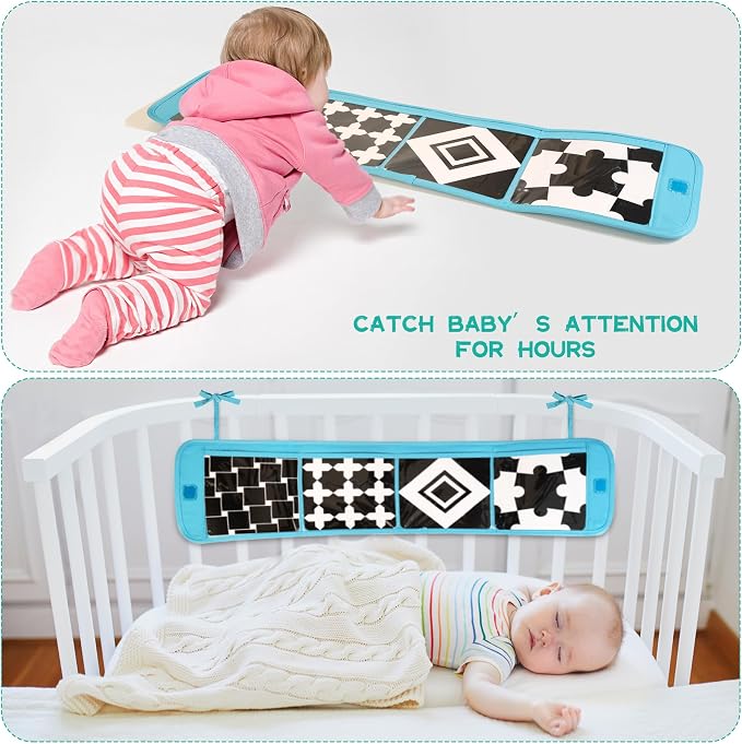 WOODMAM Montessori Toys for Babies 0-6 Months, 9 in 1 Educational Play Kit | Infant Toys 0-6 Months, High Contrast Cards, Baby Tissue Box Toy, Spinning Drum, Teether, Baby Gifts for Newborn 0-3-6 Months
