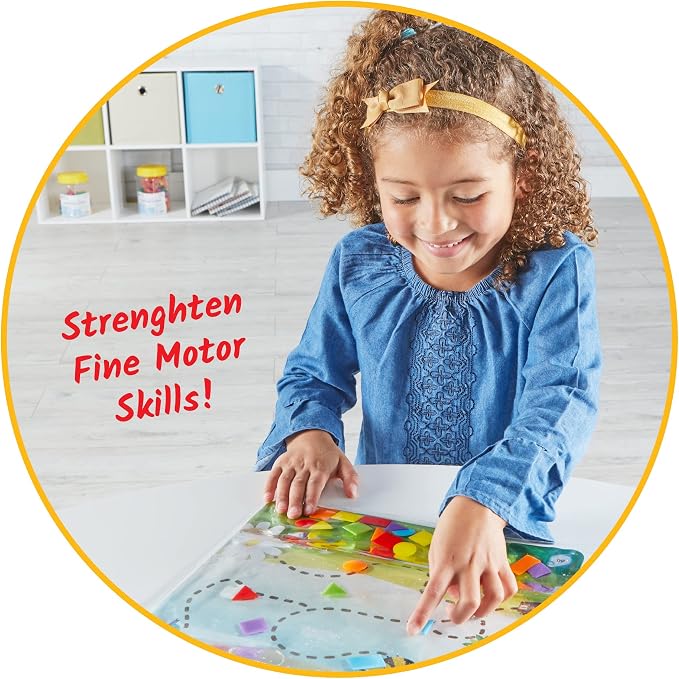 hand2mind Colors & Shapes Sensory Pad, 16 Activities, 24 Shapes, Ages 3+ | Occupational Therapy Toys, Fine Motor Toys, Toddler Sensory Toys, Calming Toys for Kids, Calm Down Corner Supplies
