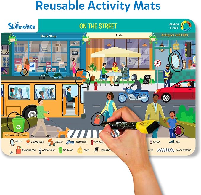 Skillmatics Search and Find Megapack – Reusable Preschool Learning Activity | Write & Wipe Mats, Art & Crafts, Build Vocabulary, Screen-Free, Educational Toy, Gift for Toddlers & Kids Ages 3, 4, 5, 6