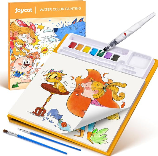 JoyCat Paint with Water Coloring Books for Toddlers (Comics) | Watercolor Painting Set for Kids Ages 3-5 & 4-8, Arts & Crafts Drawing Activity Travel Toy, Birthday Gifts for Boys & Girls