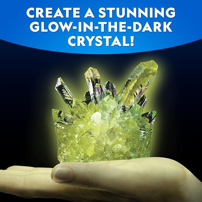 National Geographic Crystal Growing Kit with 5 Unique Activities | Glow-in-the-Dark Crystal, Underwater Crystals, Crystal Trees and Dinosaur Figure, STEM Science Activity, Birthday Gift