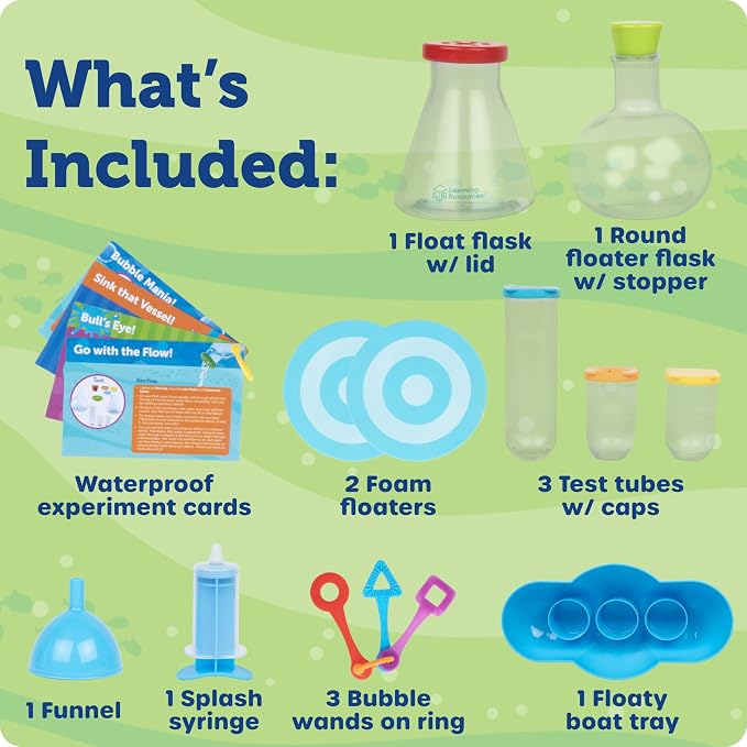 Learning Resources Splashology Water Lab | Science Kit, STEM Playtime, Water Activities, 19 Pieces, Ages 3+