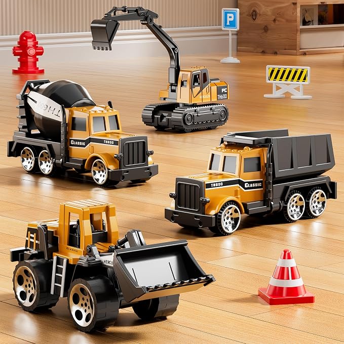 Carrier Truck Race Track Boy Toddlers Toys, Truck Toys for Toddlers 3-5 5-7, Toy Transport Car with Tower Crane Light & Sound, Excavators Cars Gifts for Age 3 4 5 6 7 Years Old Boys Girls