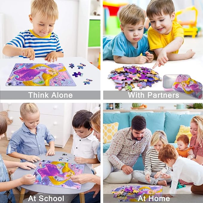 LELEMON Puzzles for Kids Ages 4-6, 60 Piece Puzzles for Kids Ages 3-5 | Cool Jigsaw Puzzles Kids Puzzles in a Metal Box,Educational Learning Puzzle Games Puzzle Toys Gifts for Girls and Boys