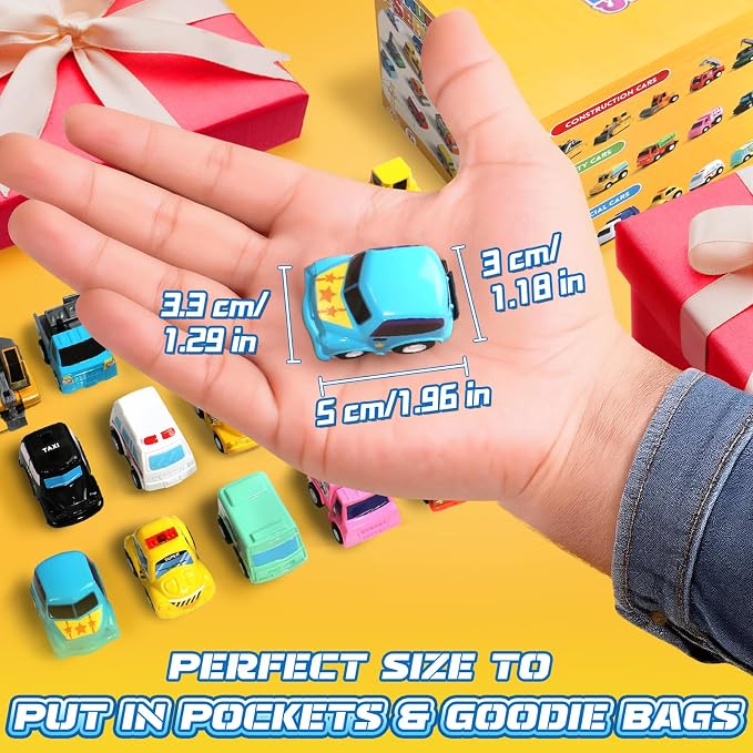 Fajiabao 18 PCS Pull Back Toy Cars for Toddlers | Mini Toy Trucks and Vehicles Set for Kids Party Favors Pinata Stuffers Goodie Bag Fillers Birthday Gifts for Boys and Girls