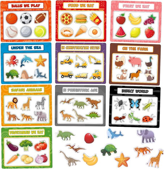 10PCS Magnetic Sorting Toy for Kids, Category Fridge Magnets for Kids | 60 Toddler Soft Magnets for Refrigerator Early Education Toddler Color Sorting Shape Matching Boys Girls Gifts