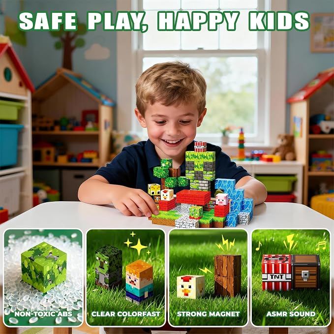 Magnetic Blocks, 100PCS Toys Building Cube Birthday Gifts for Kids | Magnetic Cubes, 0.8 inches Building Blocks, STEM Construction Toys Christmas Birthday Gifts for Kids Boys Girls