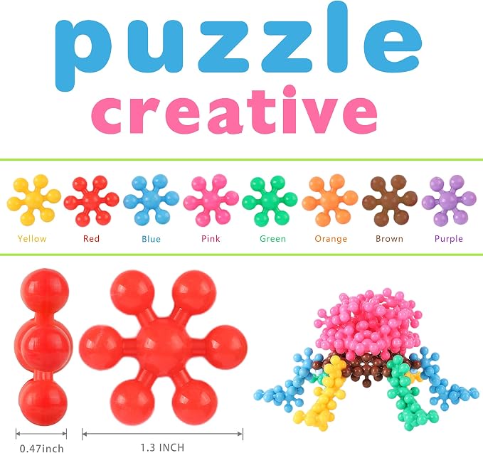 TOMYOU 400 Pieces Building Blocks Kids STEM Toys Educational Classroom | Sensory, Interlocking Solid Plastic for Preschool Boys and Girls Aged 3+, Safe Material Creativity