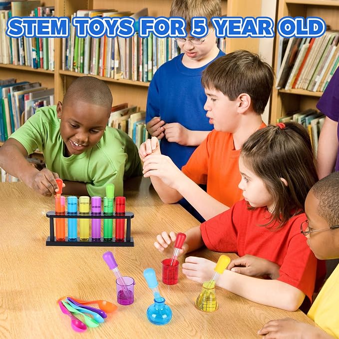 Science Kits for Kids 3-5 Test Tube Droppers for Kids Chemistry Set | Toddler Science Kit Test Tubes Dropper Beaker Set Science Experiments for Kids 4-6 Preschool Science Center Materials STEM