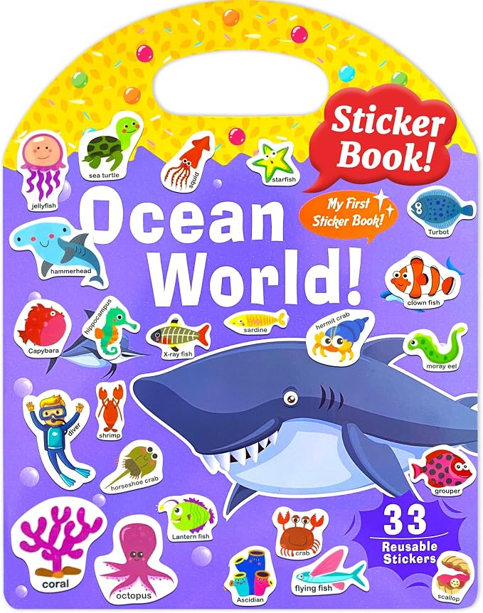 Benresive Reusable Sticker Book for Toddlers, Travel Stickers for Kids | Toddler Travel Activities Toys, Birthday Gifts for Boys & Girls, Airplane Travel & Road Trip Essentials Kids