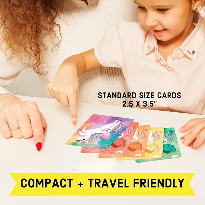 Mudpuppy - Wild Unicorn! Card Games for Kids | Ages 4+, Kids Version of Crazy 8s, Ideal for 3-4 Players, Unicorn Themed, Family Fun, Screen-Free Play, FSC Certified