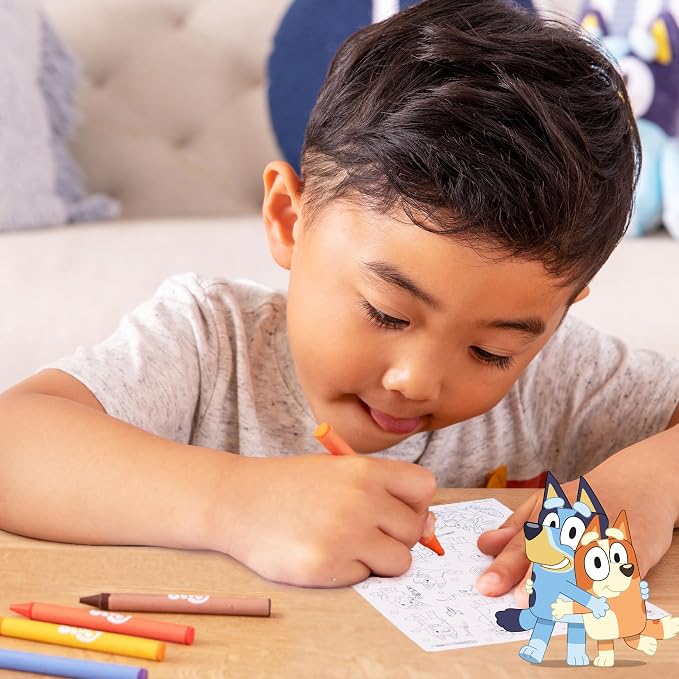 Bluey Imagination Case, 15 Games & Activities, Travel-Friendly Playset With Markers, Crayons, Balloons, Puppets & Games for 3 Year Olds, Fun Bluey Toys & Toddler Games, Party Decorations