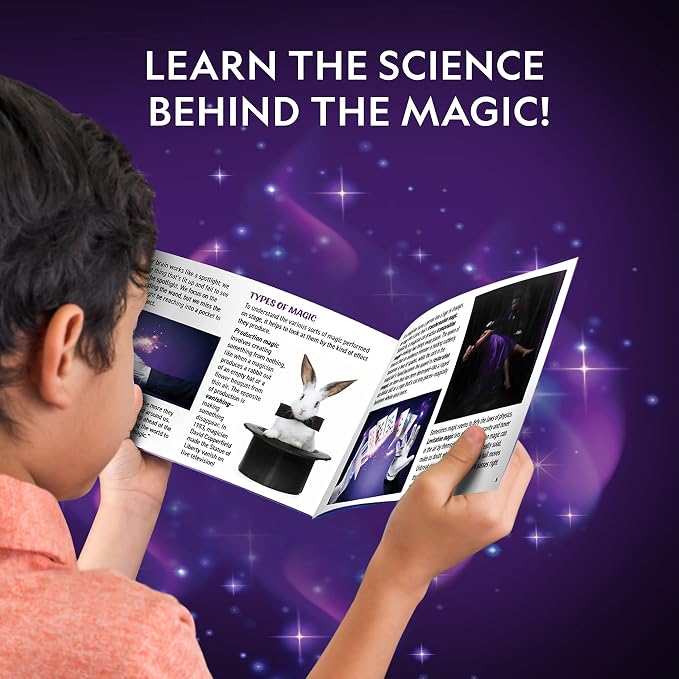 National Geographic Kids Magic Kit with 45 Tricks for Kids Ages 8-12 | Perform Classic Illusions, Performance Props, STEM Learning, Video Instructions from a Professional Magician, Birthday Gift