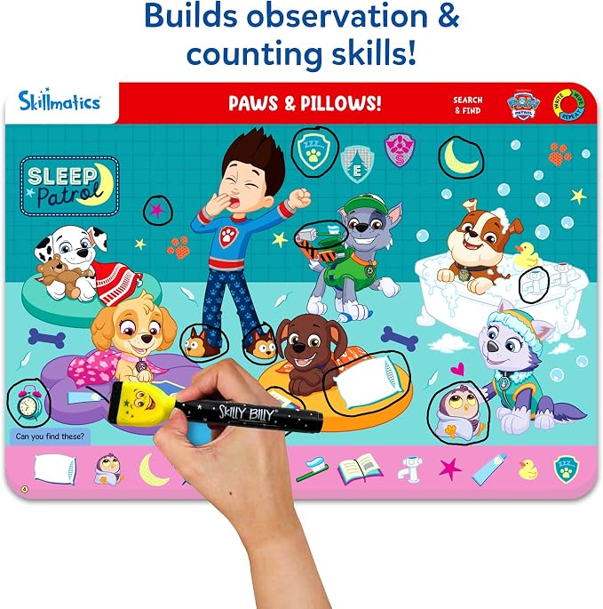 Skillmatics Search and Find – PAW Patrol, Preschool Activity, Gift for Kids | Write & Wipe Mats, Learning & Educational Toy for Toddlers & Kids, Back to School Supplies for Boys & Girls Ages 3, 4, 5