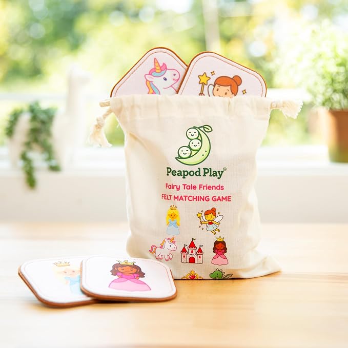 Felt Princess Matching Game for Toddlers – Fairy Tale Memory Game & Flash Cards – Soft and Safe for Ages 1+ – Montessori Preschool Learning Activity – Educational Princess Toy for Girls & Boys