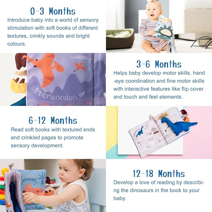 Richgv Baby Books 0-6 Months,Early Development Toy,Baby Boy Gifts Baby Toys | Touch Feel Crinkle Book 0-3-6-12 Months, Baby Shower Gifts, Newborn Infant Tummy Time Toy, Baby Stocking Stuffers, Xmas Gifts