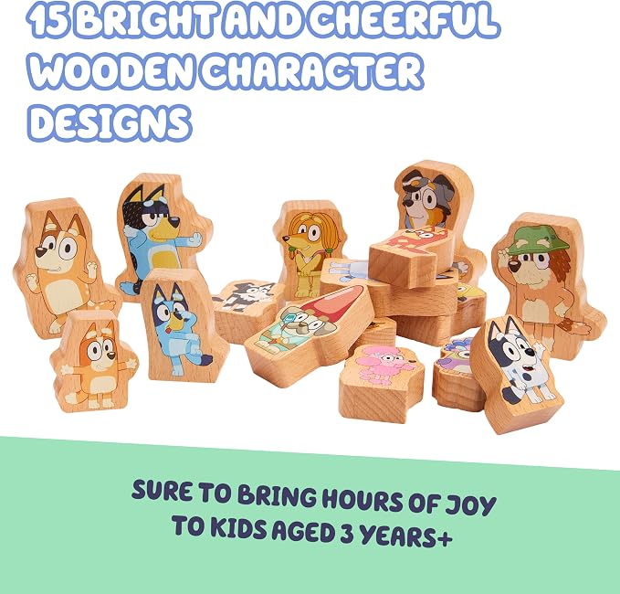Bluey Stacking Game, Spin & Balance 15 Character Pieces