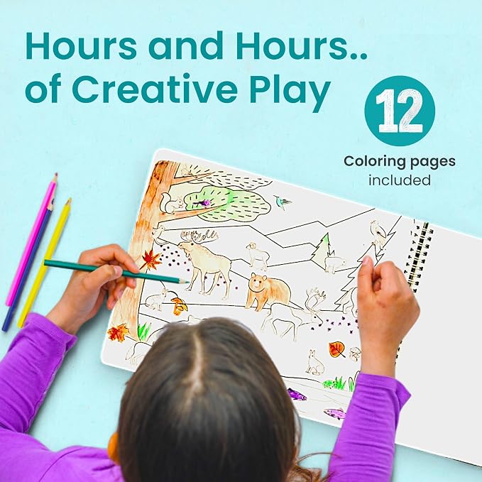 Cupkin Animal Habitats Coloring & Sticker Activity Book | 500+ Stickers | Spiral-bound kids craft format with 12 scenes, 12 art pages, side-by-side viewing, and an easy-peel design for ages 2–8