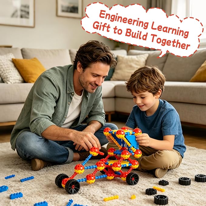 160 Pcs STEM Building Toys for Kids,Educational Engineering Blocks Kits for 4 5 6 7 8+ Year Old Boys & Girls with Storge Box,Learning Toys Sets & Birthday Gift for Toddlers